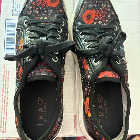 Alegria Black Sneakers with Floral Design - Picture 5 of 5
